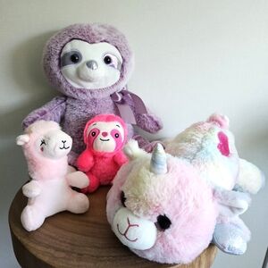 Purple Sloth Stuffed Animal Toy Lot